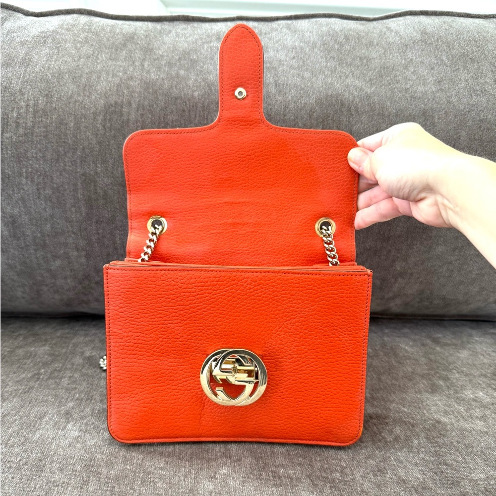 Authentic Gucci Interlocking GG Small Calfskin le… - image 9